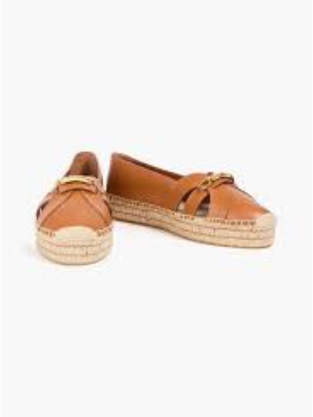 Zimmermann Brown Leather Espadrille Loafers with Gold Accent
